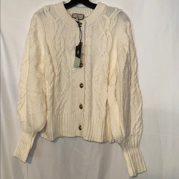 Ivory Cotton Colette Cardigan - Picture 7 of 12